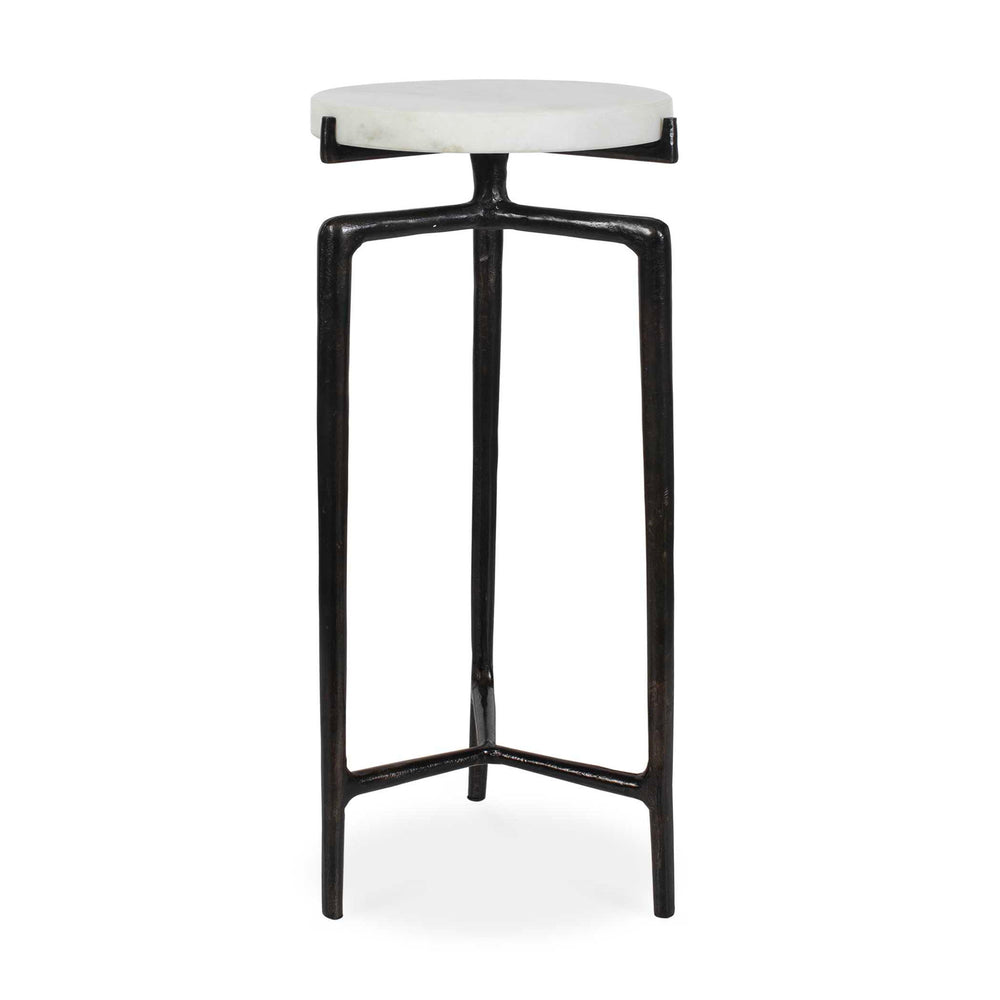 Tobias - Marble Slab Drink Table - Bronze / White