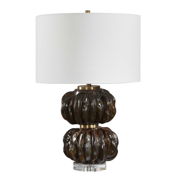 Jaudon - Stacked Table Lamp - Black / Bronze / Brown