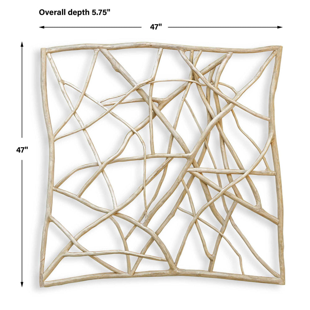 Tangled Up - Outdoor Teak Wall Decor - Woodtone