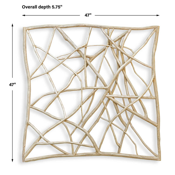 Tangled Up - Outdoor Teak Wall Decor - Woodtone