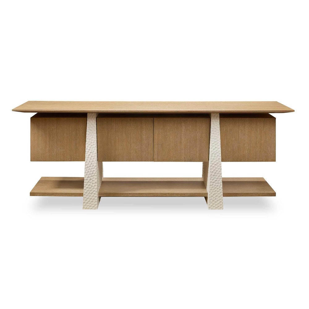 Hewn - 4 Door Cabinet - Woodtone / White