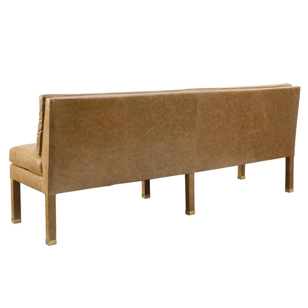 Approach The Bench - Parchment Leather Banquette - Light Brown