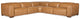 Light Brown / 5 Seat Sectional 4-Power