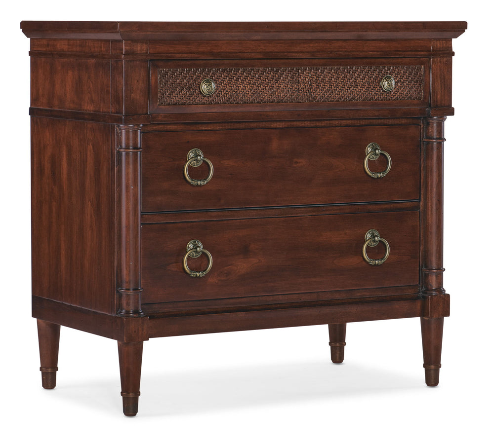 Charleston - Three-Drawer Metal Nightstand - Dark Brown