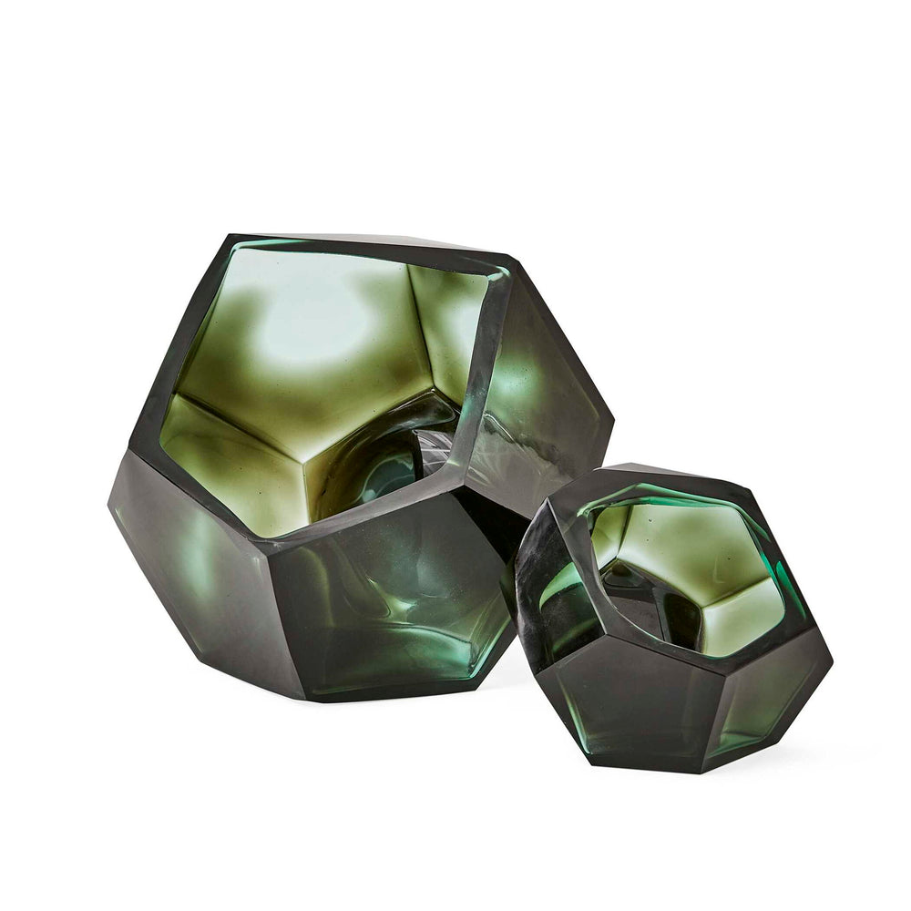 Emerald - Short Vases (Set of 2) - Green