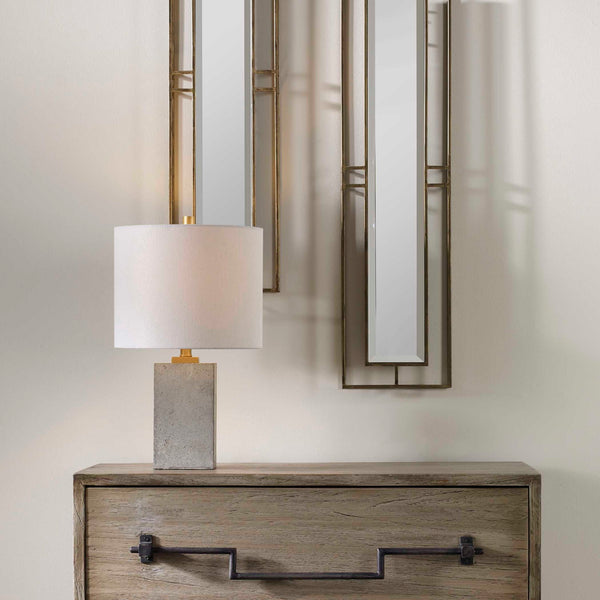 Drexel - Concrete Block Lamp - Gray