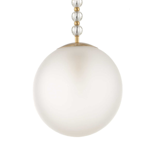 Ripple - 1 Light Frost Glass Pendant - Gold