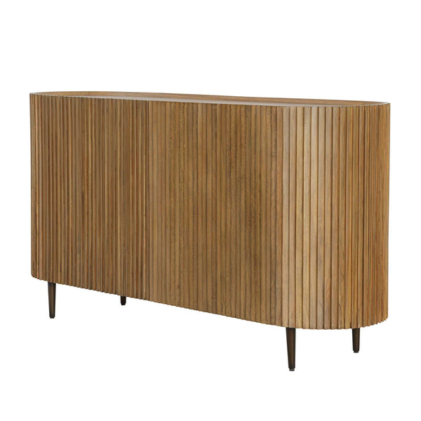Reese - Pleated 2 Door Cabinet - Woodtone