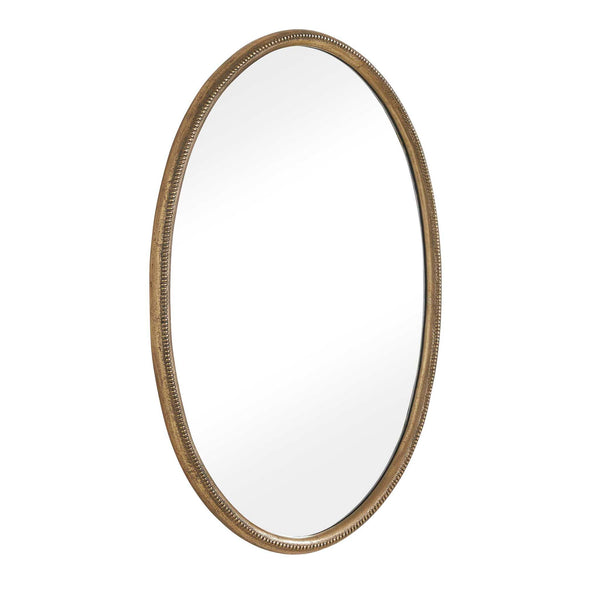 Ellis - Beaded Oval Mirror - Brass