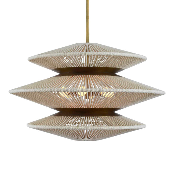 String Trio - 6 Light Pendant - Brass / White