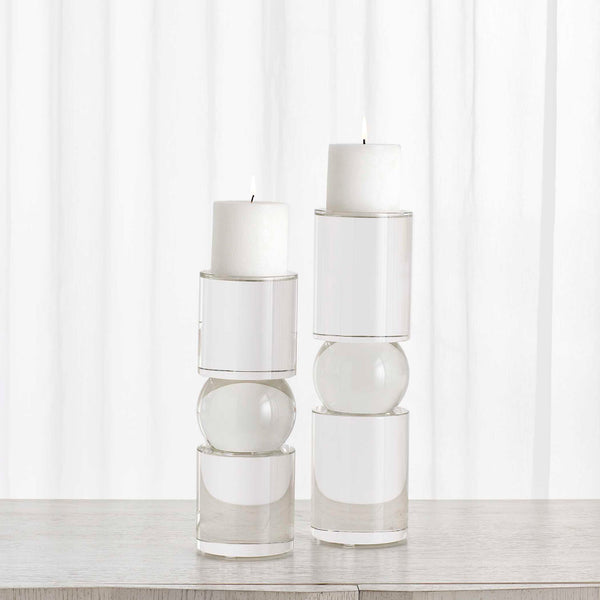 Luminous - Candleholders (Set of 2) - Pearl Silver
