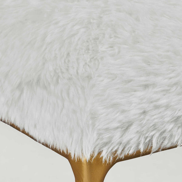 Charmed - Sheepskin Small Bench - White