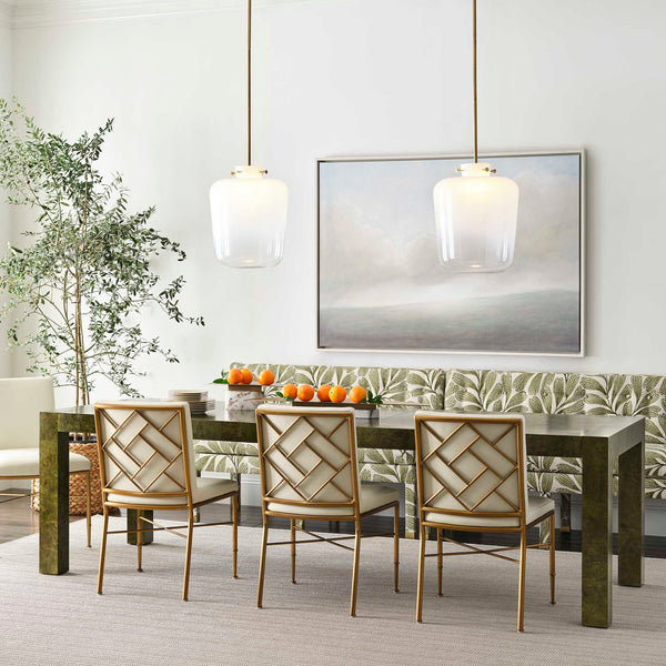 Fretwork - Dining Chair - White / Gold