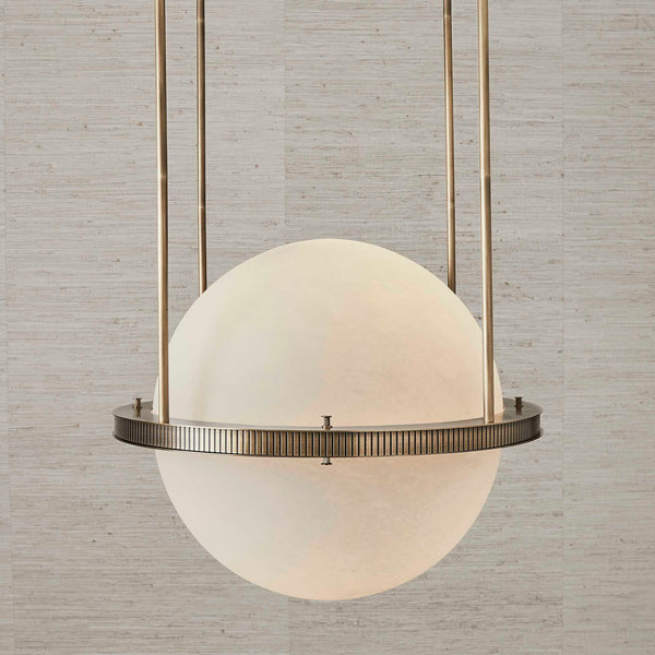 Moon Ring - Pendant - Light Antique Brass / White