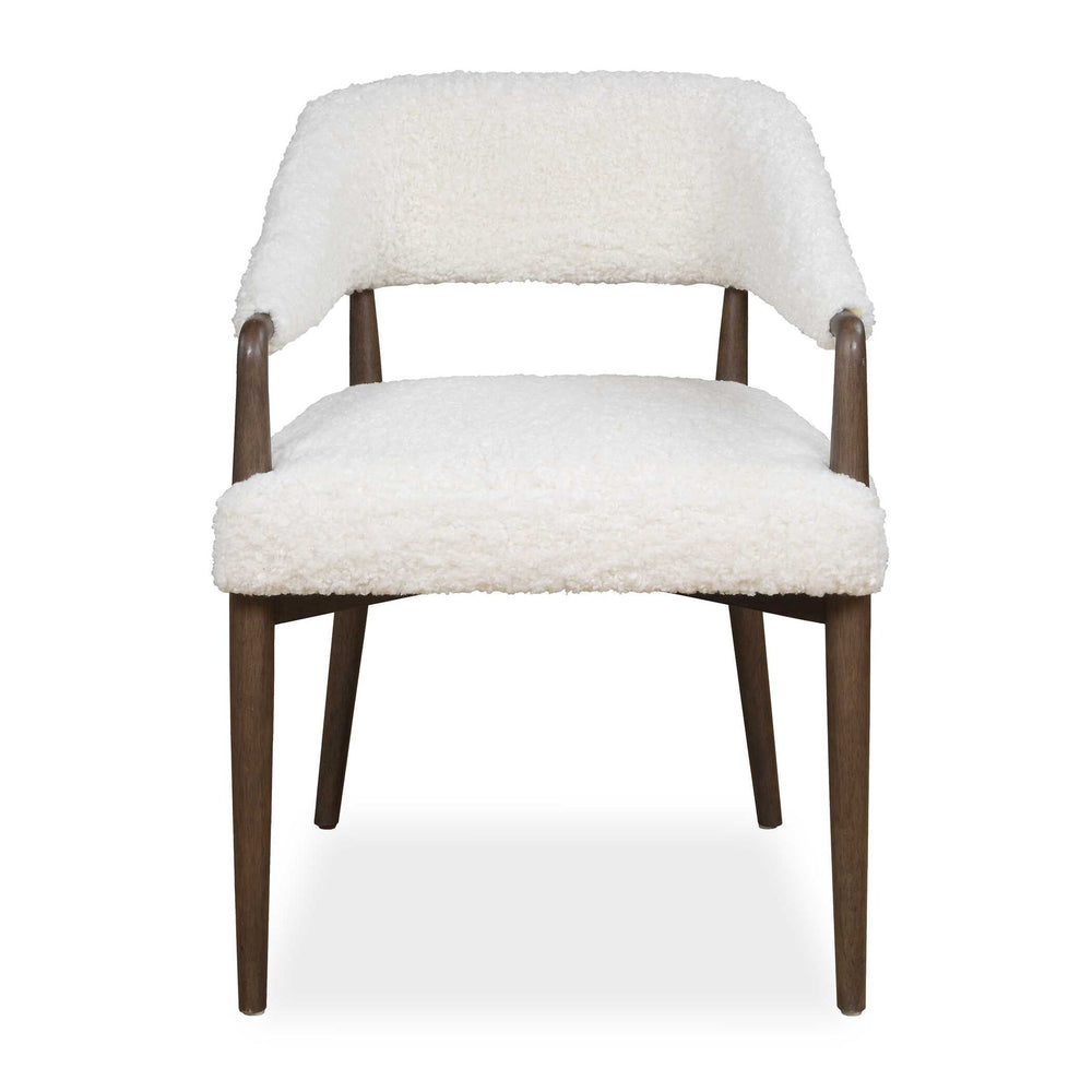 Austell - Shearling Dining Chair - Brown / White