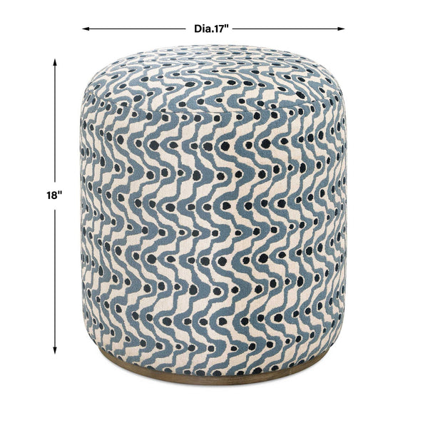 Cas - Fabric Ottoman - Blue