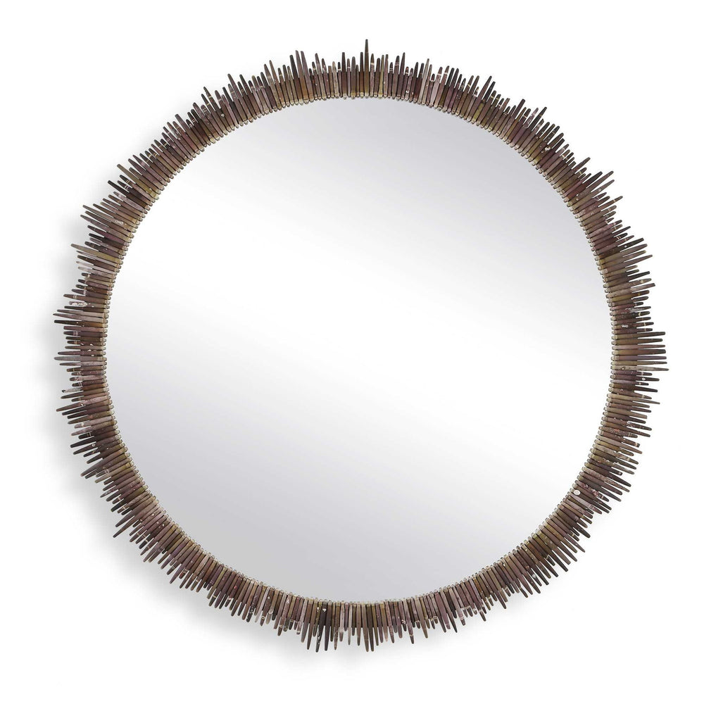 Tiger Sea Urchin - Round Mirror - Brown / Green