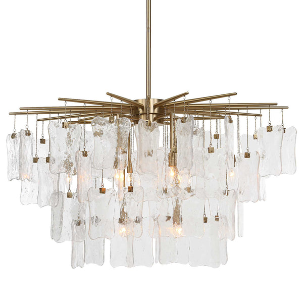 Seeded Shield - 8 Light Chandelier