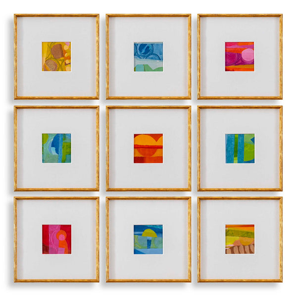 Petite Bijoux - Framed Canvases (Set of 9) - Brilliant