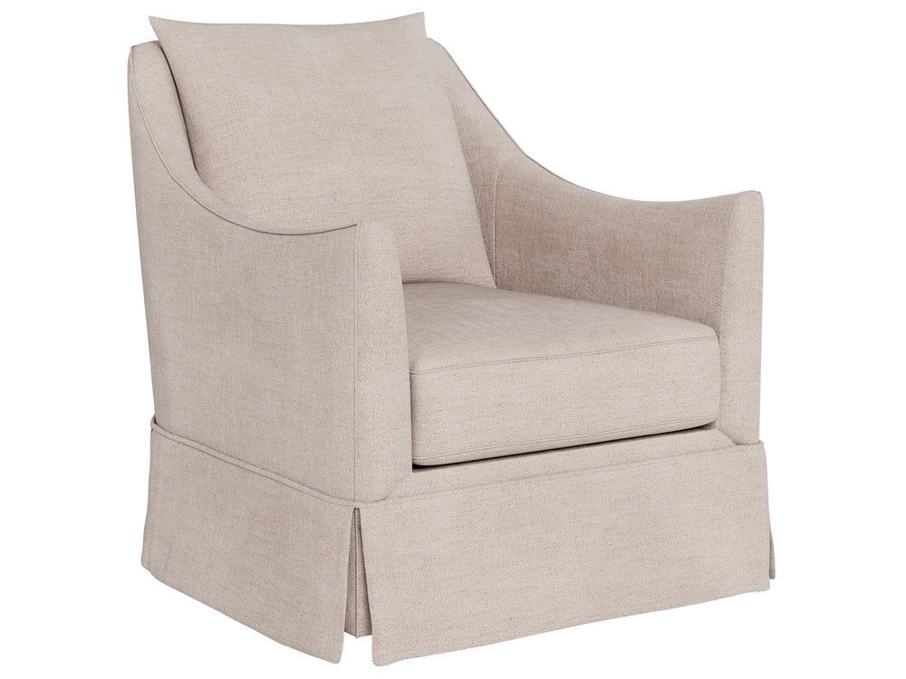 Portia - Skirted Swivel Chair, Special Order - Beige