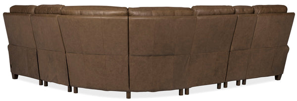 MS - Julian Six-Piece Power Reclining Sectional - Dark Brown