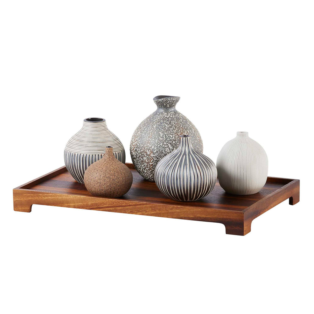 Nestling Vases, Plus Tray (Set of 5) - Coffee