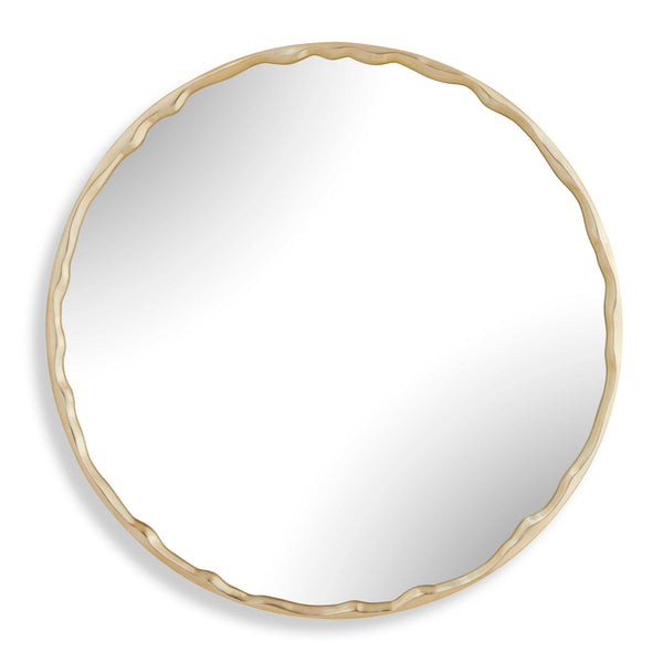Crinkle - Round Mirror - Brass