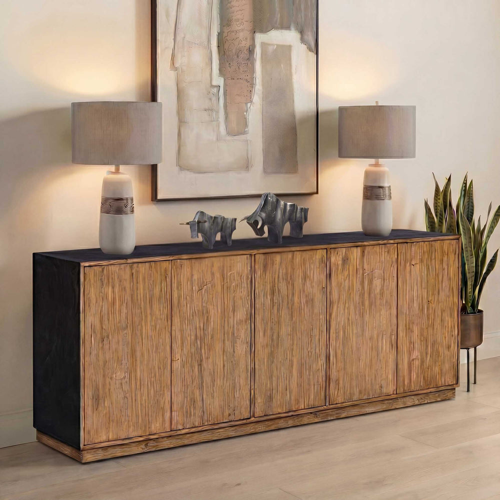 Kelvin - 5 Door Wood Media Console - Light Brown