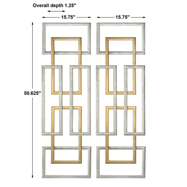 Aerin - Geometric Wall Art (Set of 2) - Gold