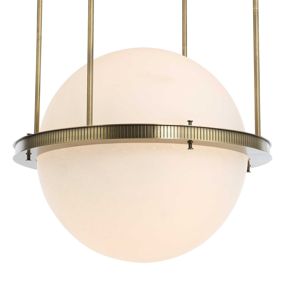 Moon Ring - Pendant - Light Antique Brass / White