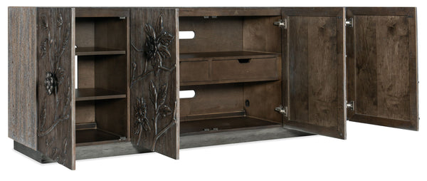 Melange - Florence 4-Door Credenza - Dark Gray