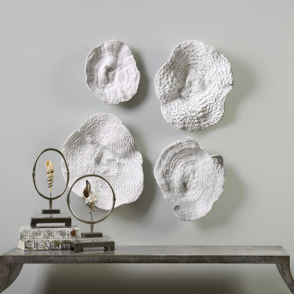 Sea Coral - Wall Art (Set of 4) - White