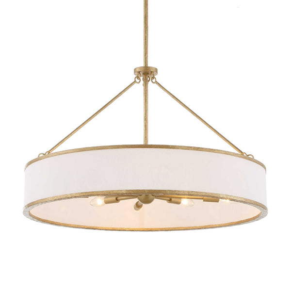 Algiers - 8 Light Drum Pendant - Gold / White