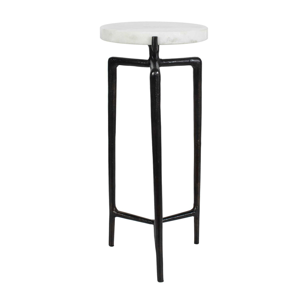 Tobias - Marble Slab Drink Table - Bronze / White