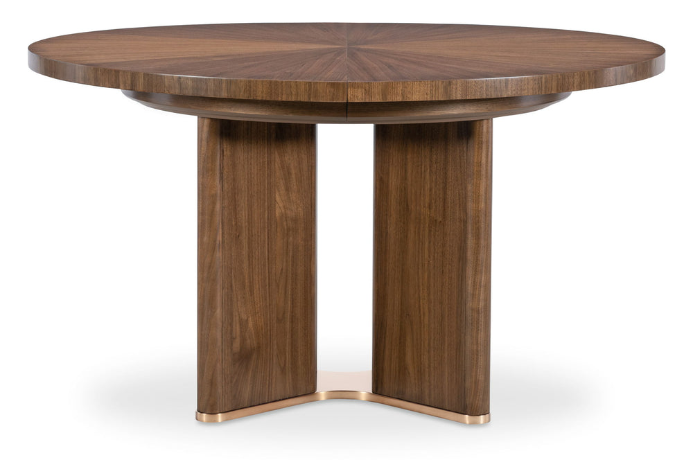 Eleana - Round Dining Table With One Leaf - Medium Wood
