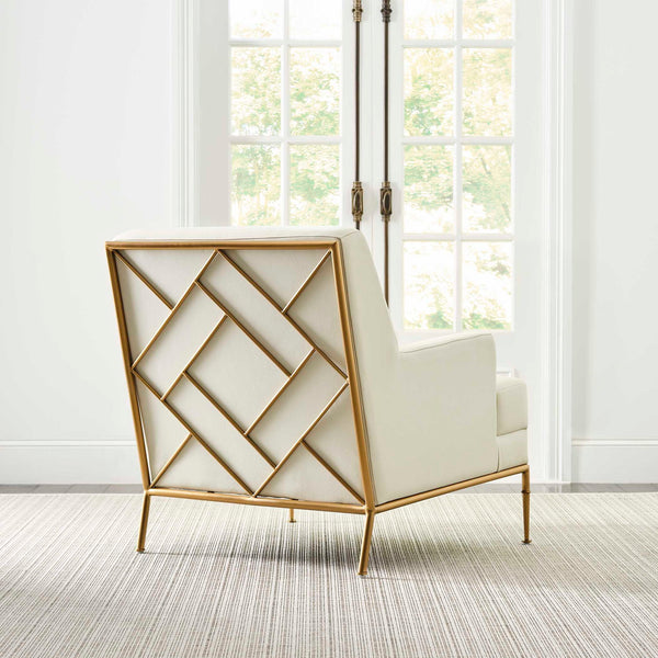 Fretwork - Accent Chair - White / Gold
