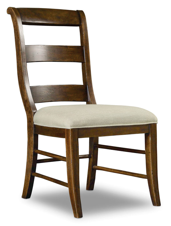 Archivist - Ladderback Side Chair - Beige / Dark Brown