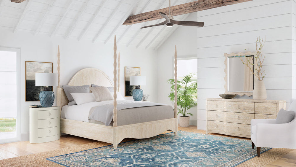 Serenity - Wavecrest Oval Nightstand - White