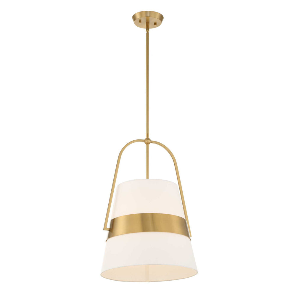 Harness - 1 Light Shade Pendant - White / Gold