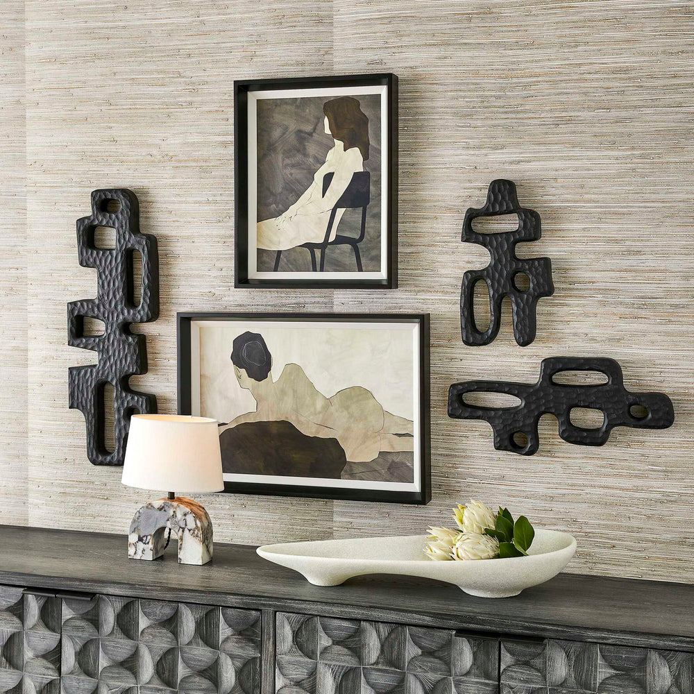 Chiseled Silhouette - Wall Sculptures (Set of 2) - Woodtone