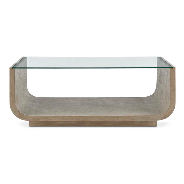 Maeva - Modern Glass Coffee Table - Woodtone