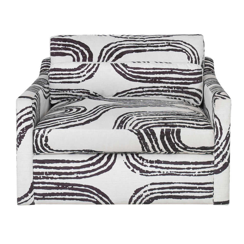Daytona - Swivel Chair-And-A-Half - Black / White