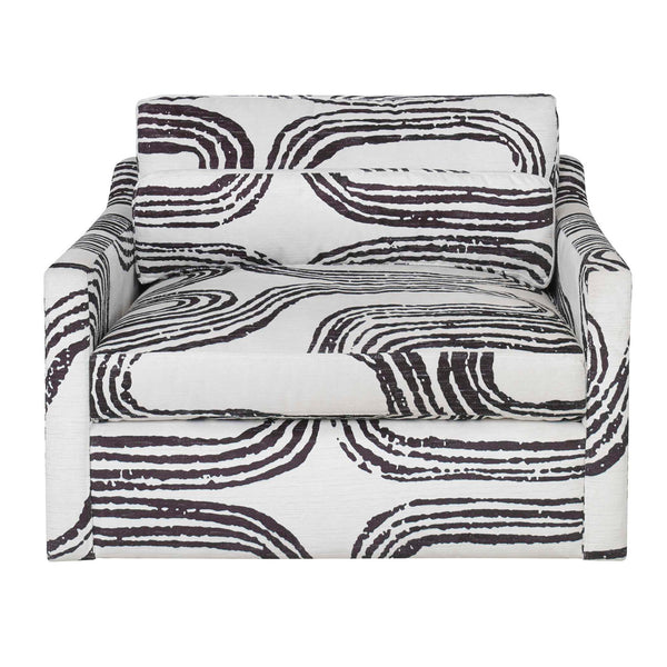 Daytona - Swivel Chair-And-A-Half - Black / White