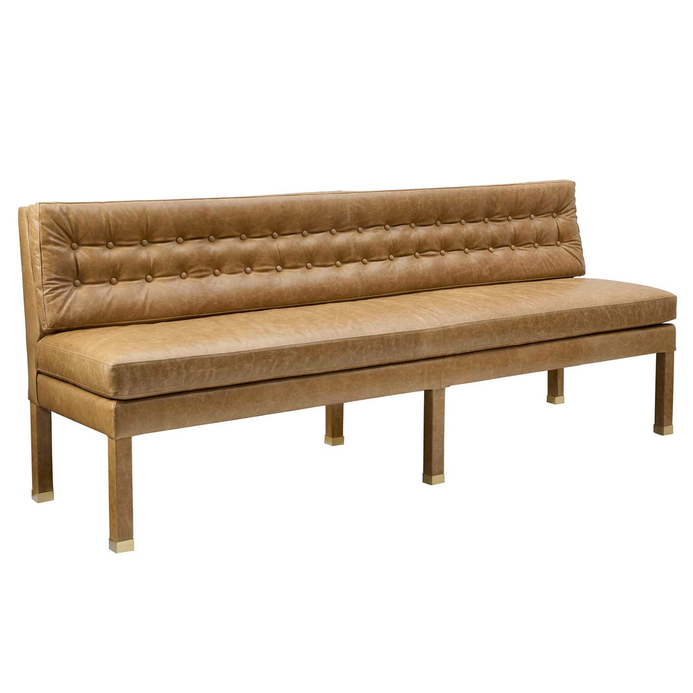 Approach The Bench - Parchment Leather Banquette - Light Brown