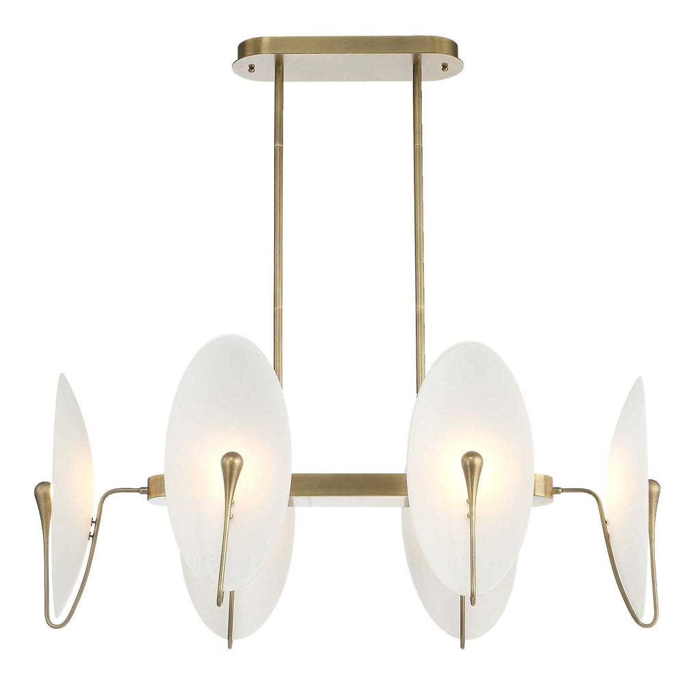 Opal Wand - Pendant - Light Antique Brass / White