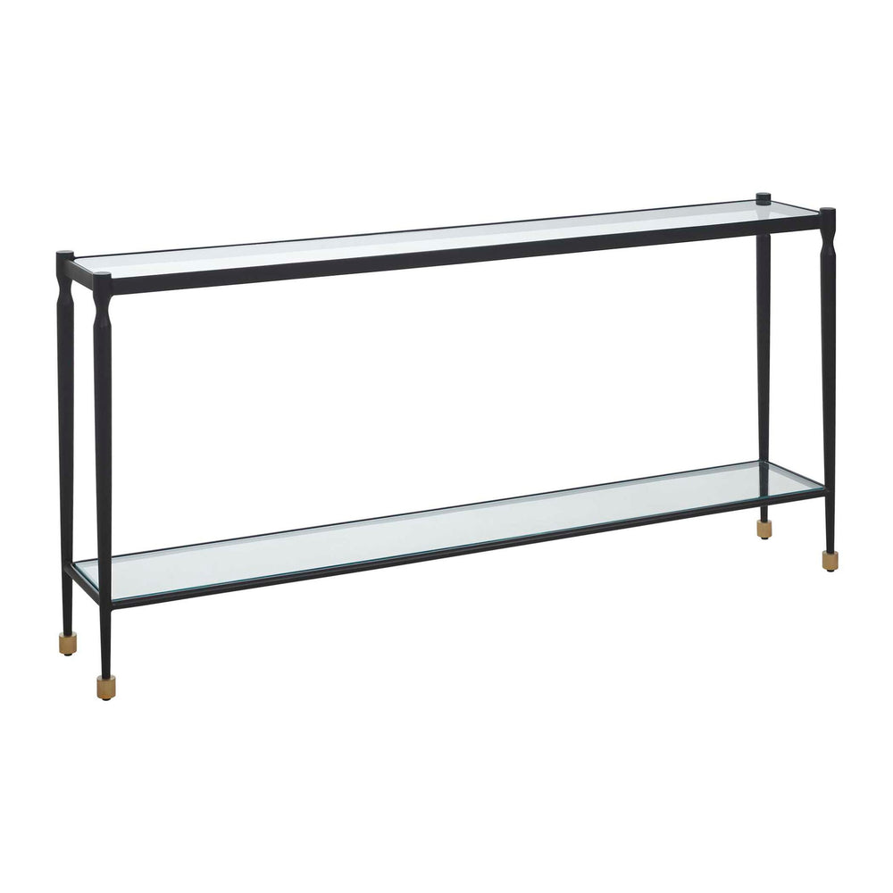 Javana - Glass / Iron Console Table - Brass,Bronze