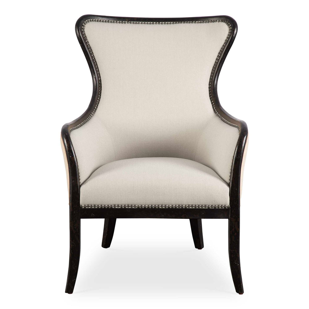 Sandy - Wing Back Armchair - Beige & Dark Brown