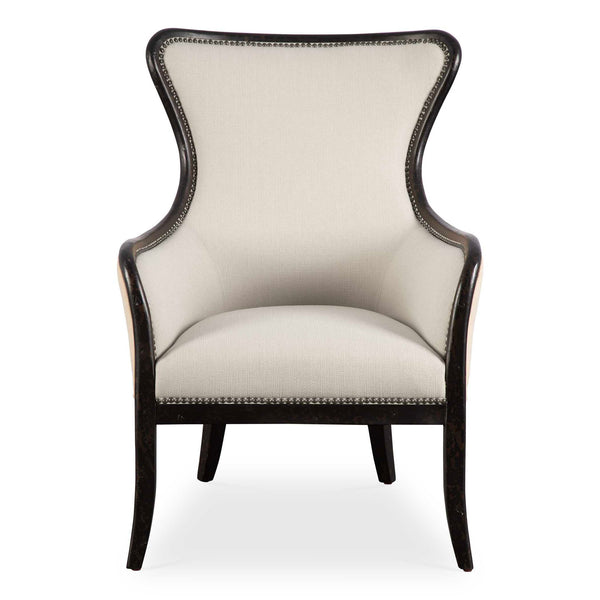 Sandy - Wing Back Armchair - Beige & Dark Brown
