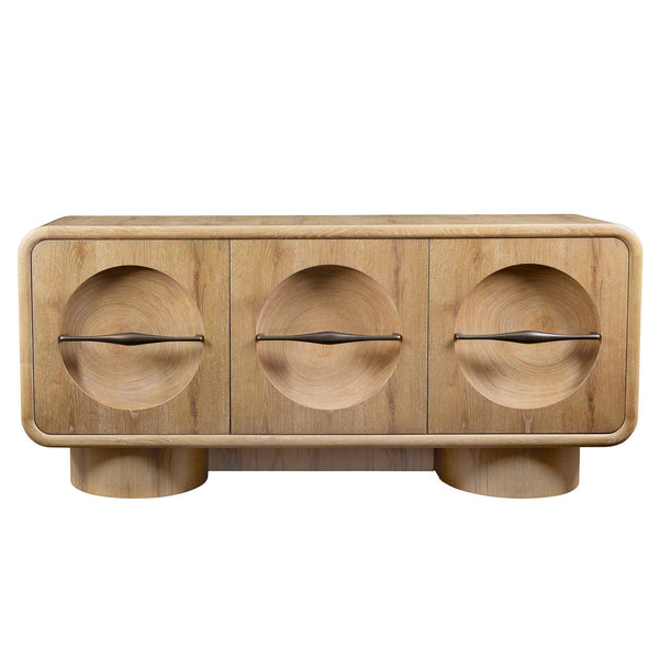 Forest Rings - Lighted 3 Door Cabinet - Light Brown