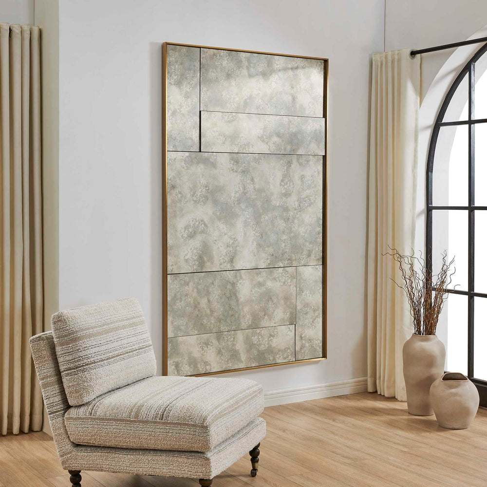 Rally - Oversized Antiqued Mirror - Brass / Gold
